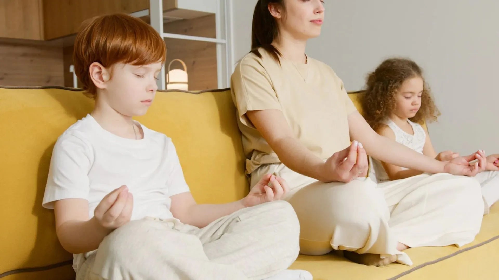 photo of kids meditating